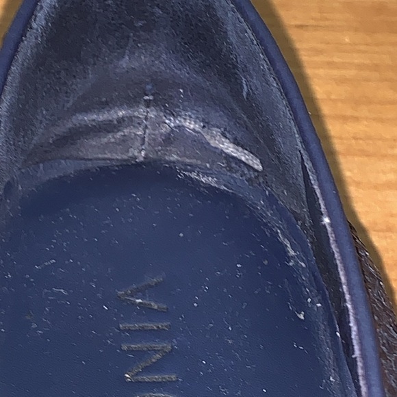 Vince Blair Navy Python Sneakers Women's 7/37.5 Slip On Round Toe Platform GUC - Picture 11 of 11